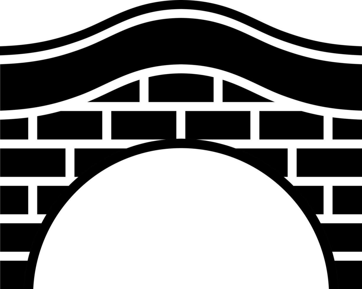 steen brug icoon in zwart en wit kleur. vector