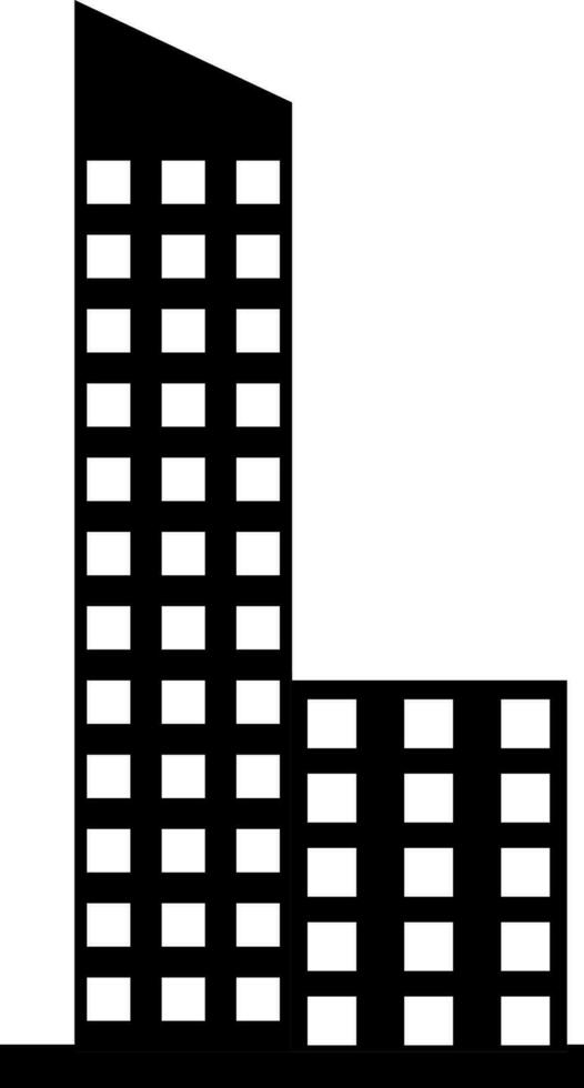 icoon van zwart en wit bouw gebouw. vector