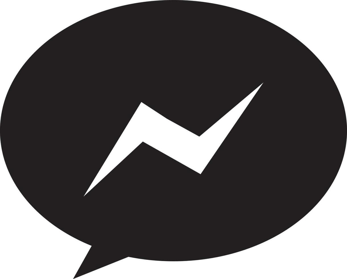 zwart en wit facebook boodschapper logo. vector