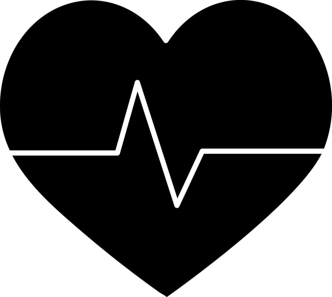 glyph icoon of symbool van cardiologie. vector
