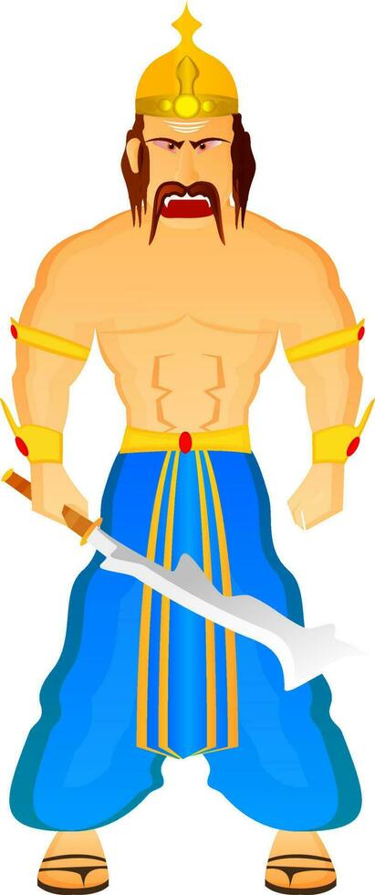tekenfilm karakter van ravna Holding zwaard in zijn hand. vector