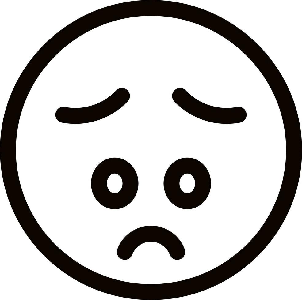 lijn kunst illustratie van verdrietig emoticon gezicht icoon. vector