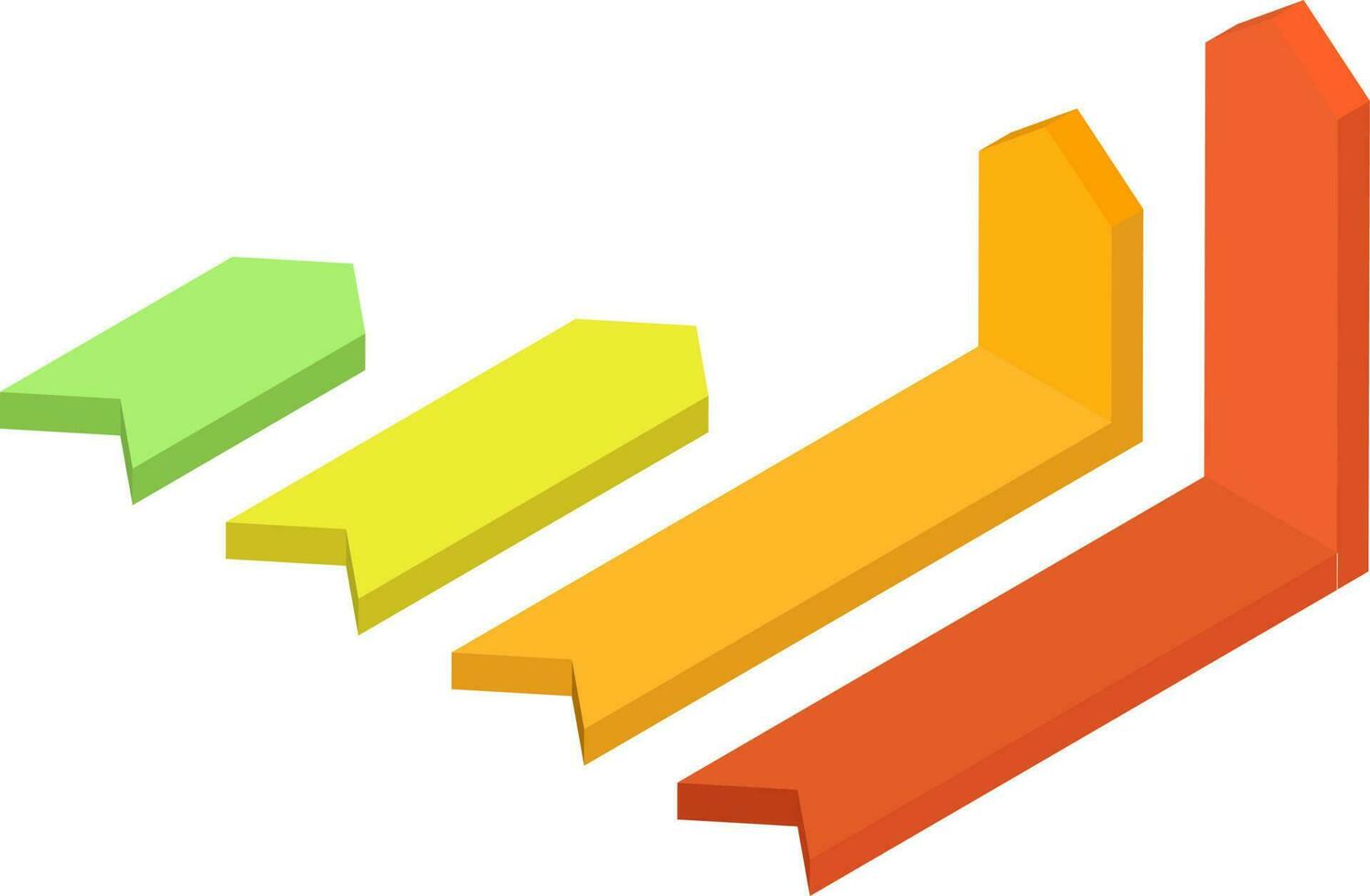 3d illustratie van kleurrijk pijl infographic grafiek. vector