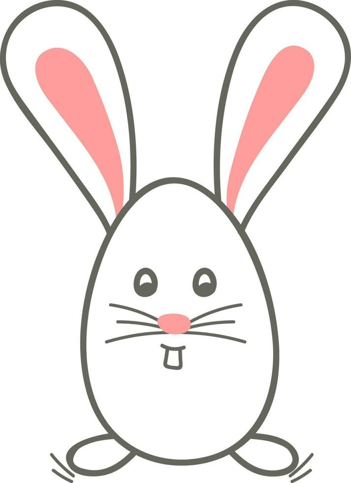 vlak illustratie van Pasen konijn in ei vorm geven aan. vector