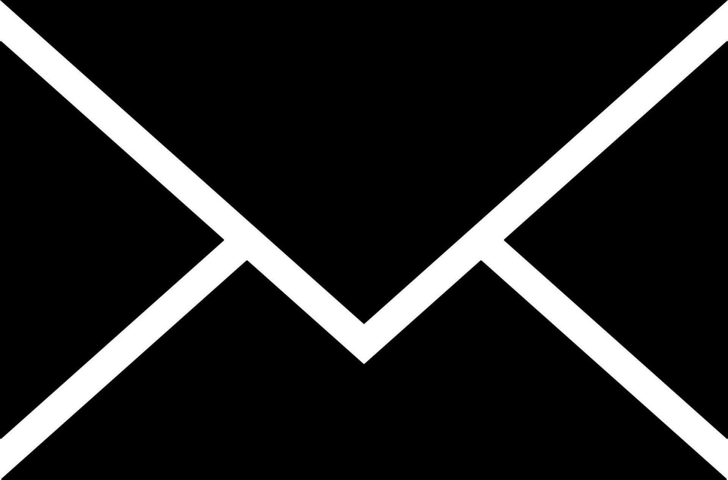 mail of envelop icoon in zwart en wit kleur. vector
