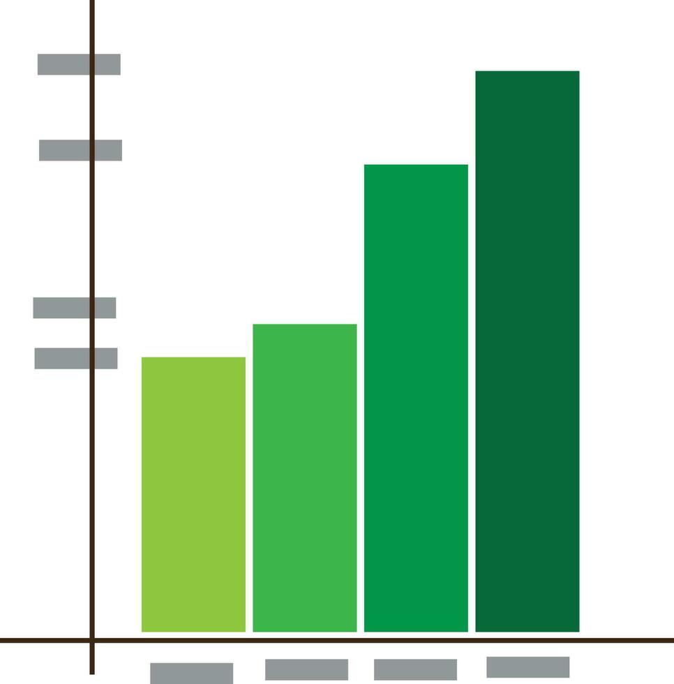 bar diagram icoon in groen kleur. vector