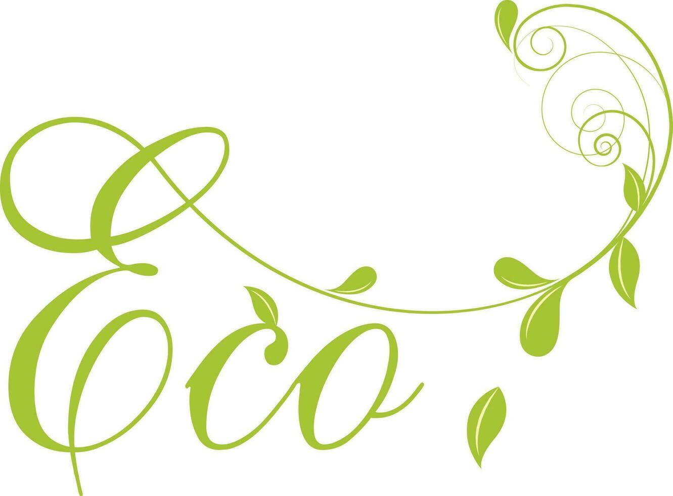 groen tekst eco met bloemen bladeren. vector
