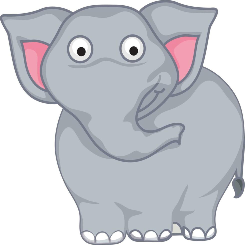 schattig dier karakter van olifant. vector