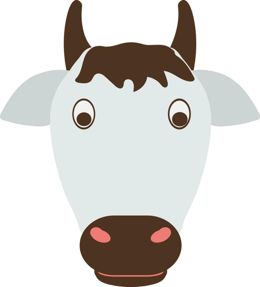 beeld van koe hoofd in geïsoleerd. vector