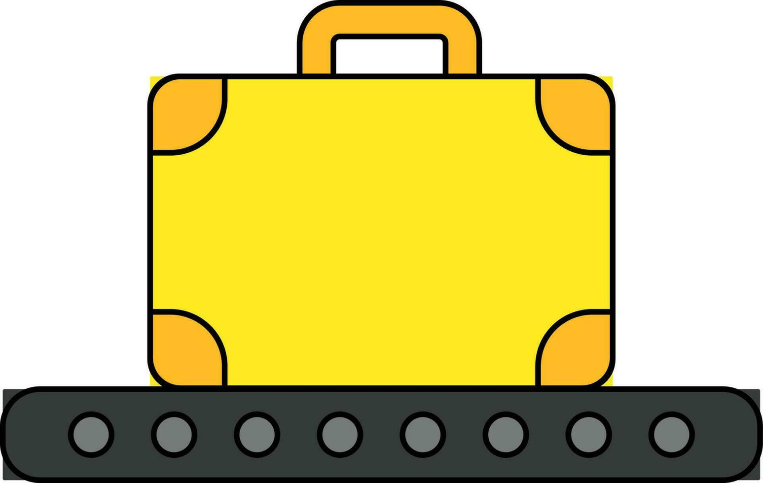 icoon van bagage transportband in vlak stijl. vector