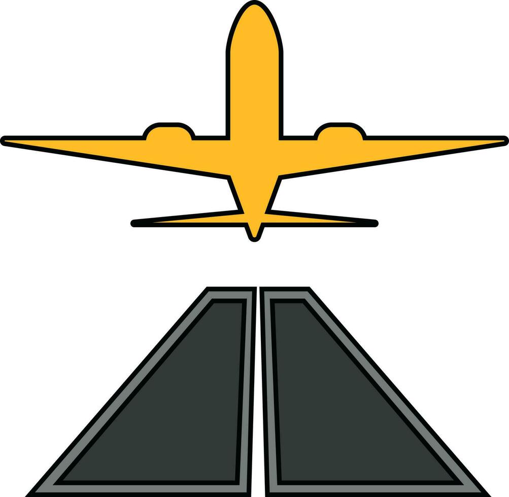 illustratie van vliegtuig uittrekken van landingsbaan. vector