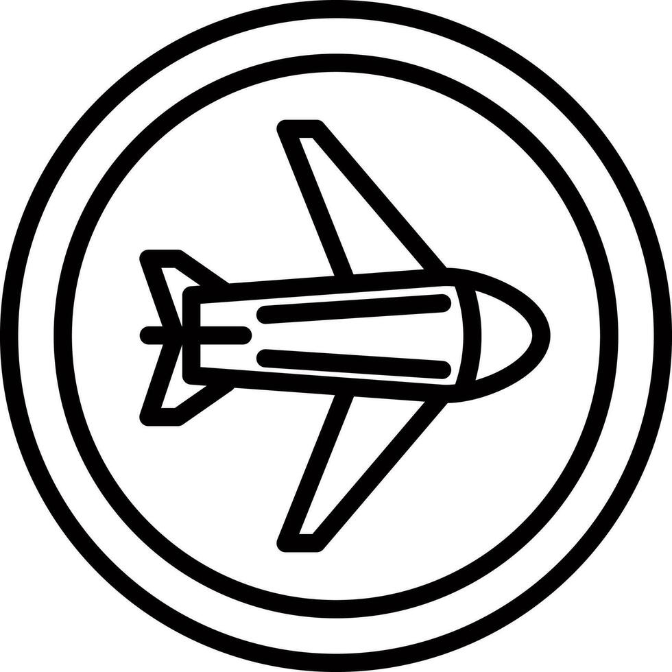 illustratie van ronde vliegtuig insigne vlak icoon. vector