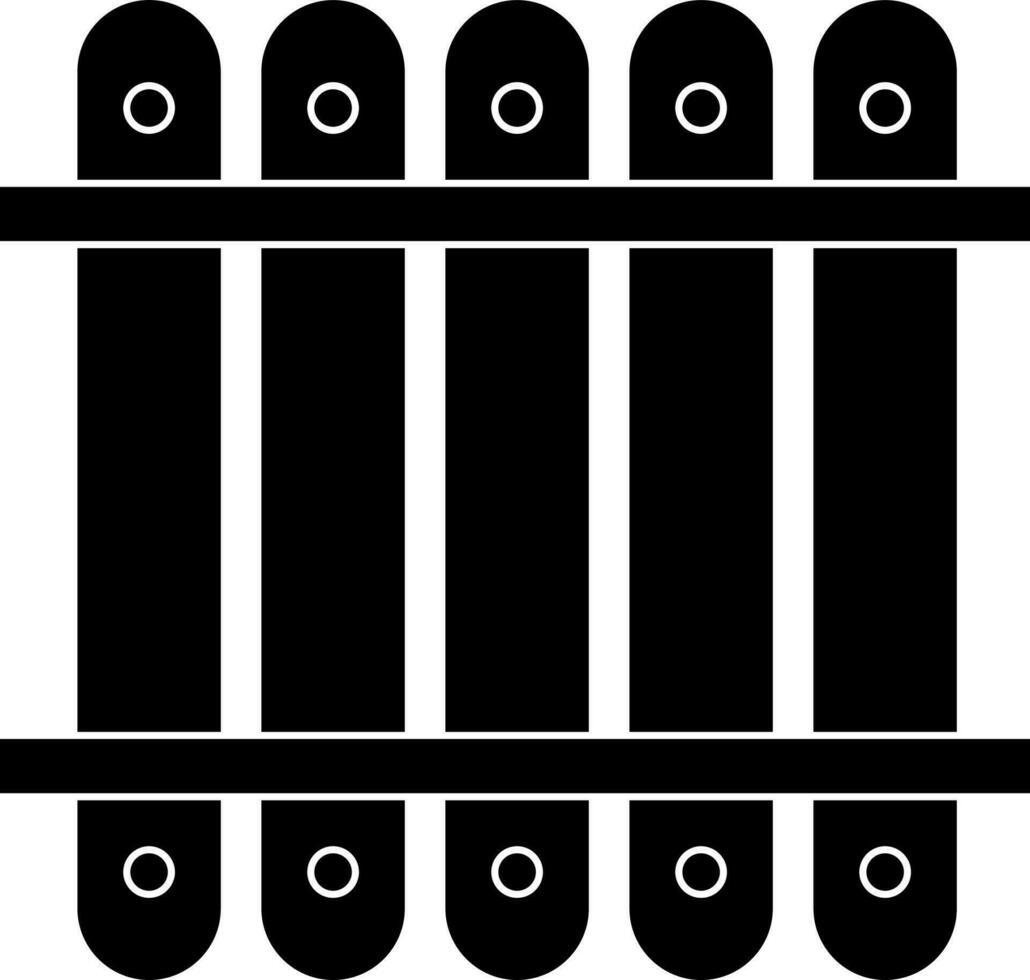 houten hek icoon voor bescherming concept in zwart. vector