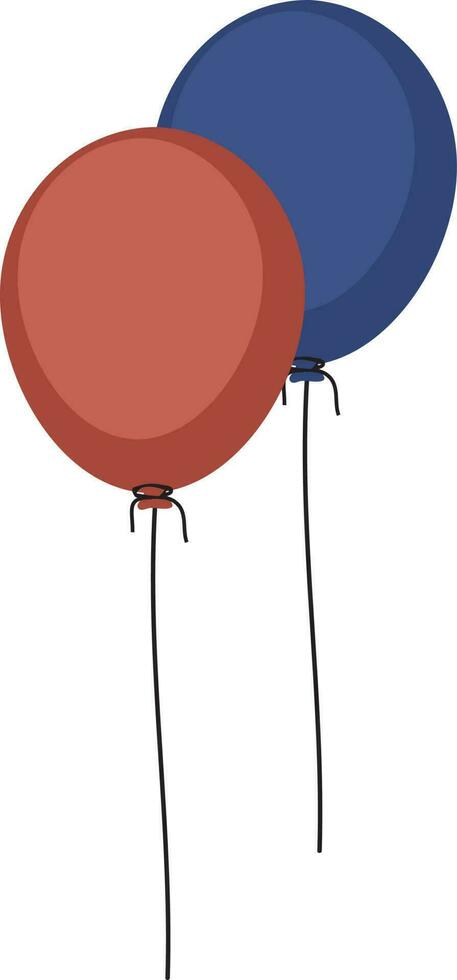 illustratie van rood en blauw ballonnen. vector