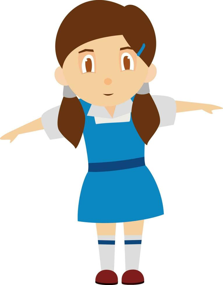 tekenfilm karakter van een school- meisje. vector
