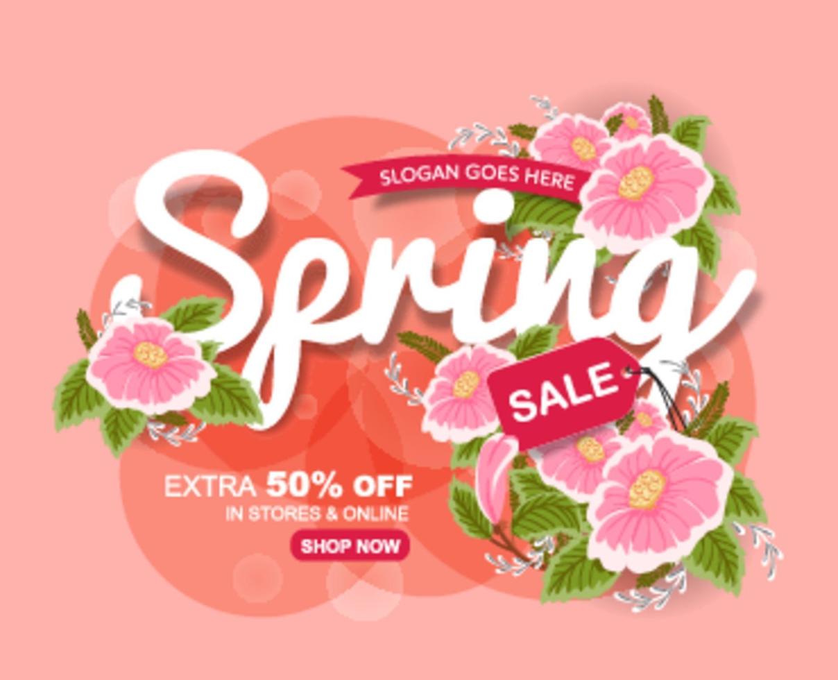 lente verkoop korting banner sjabloon promotie vector