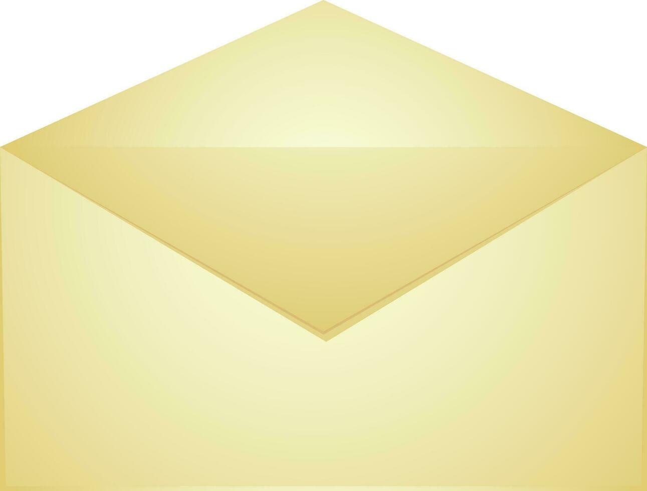 illustratie van een gouden envelop in vlak stijl. vector