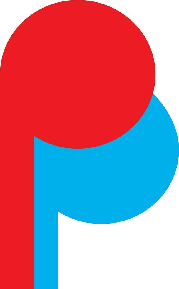 vlak stijl PayPal in rood en blauw kleur. vector