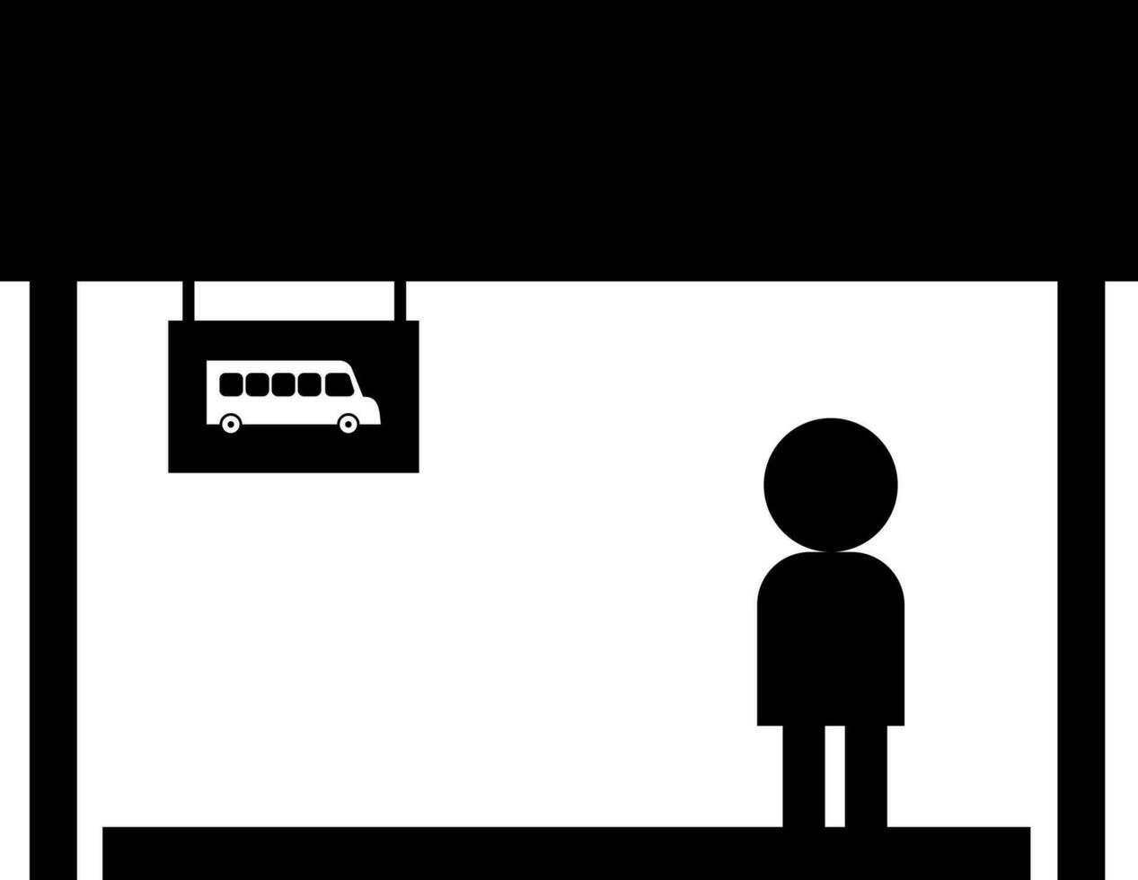 illustratie van menselijk Mens aan het wachten voor bus icoon. vector