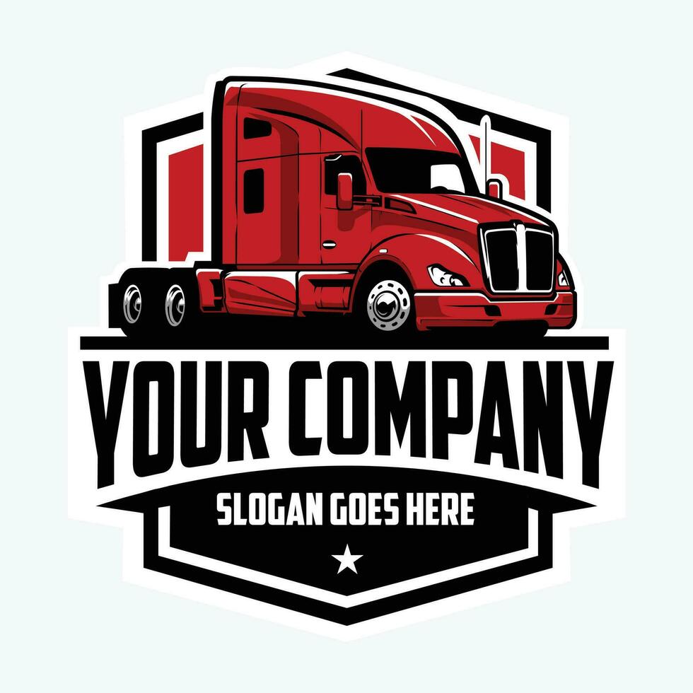 vrachtvervoer bedrijf in insigne logo ontwerp vector geïsoleerd