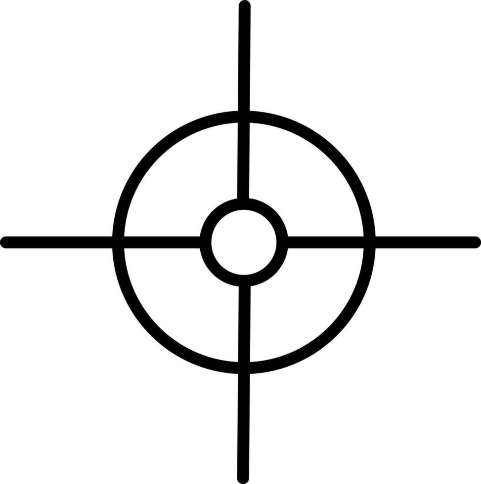 crosshair wijzer icoon in zwart en wit kleur. vector