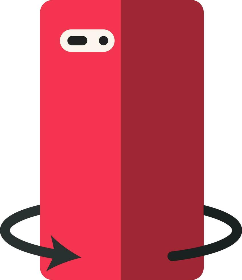 glimmend roze en zwart mobiel camera draaien symbool. vector