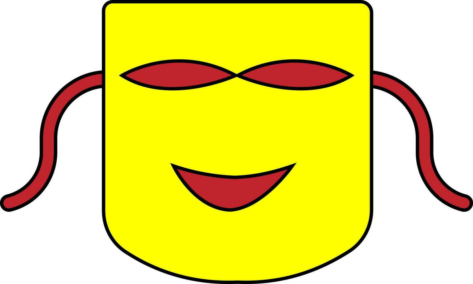 rood en geel gezicht masker. vector