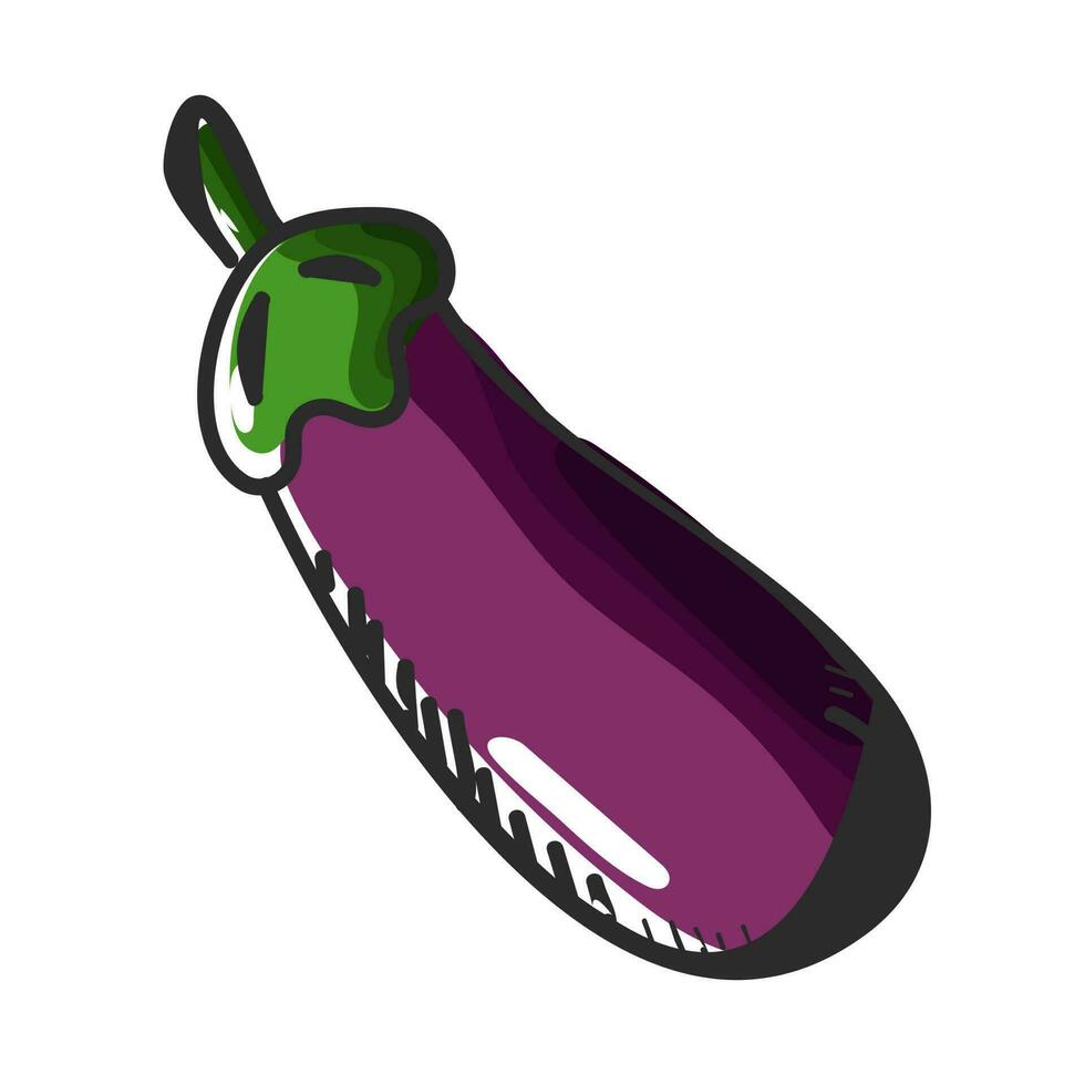 aubergine tekening element Aan wit achtergrond. vector