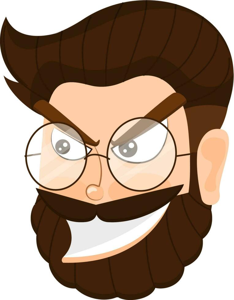 tekenfilm karakter van boos Mens vervelend bril. vector