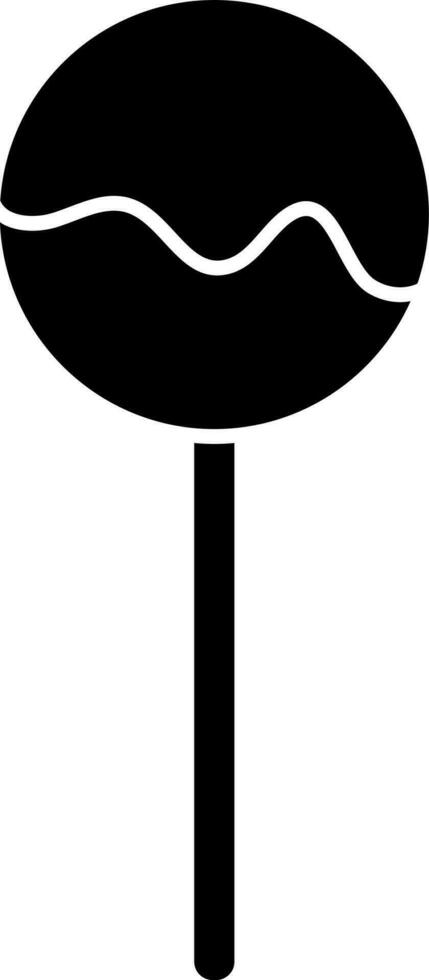zwart ronde lolly icoon Aan wit achtergrond. vector