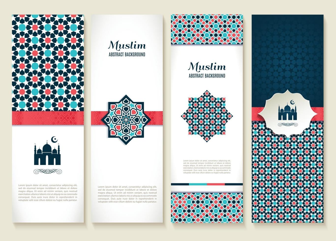 banners set van etnisch ontwerp. religie abstracte set van lay-out. vector