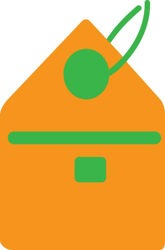 label of etiket in oranje en groen kleur. vector