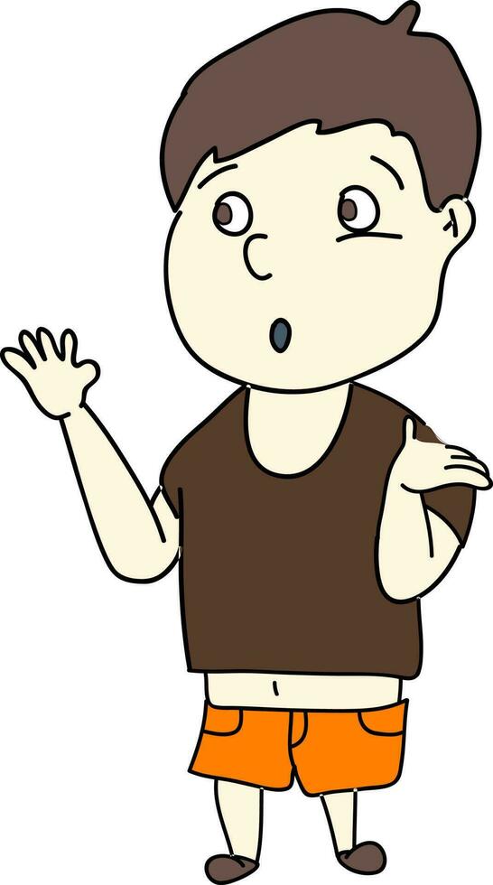 tekenfilm karakter van een jongen in staand houding. vector