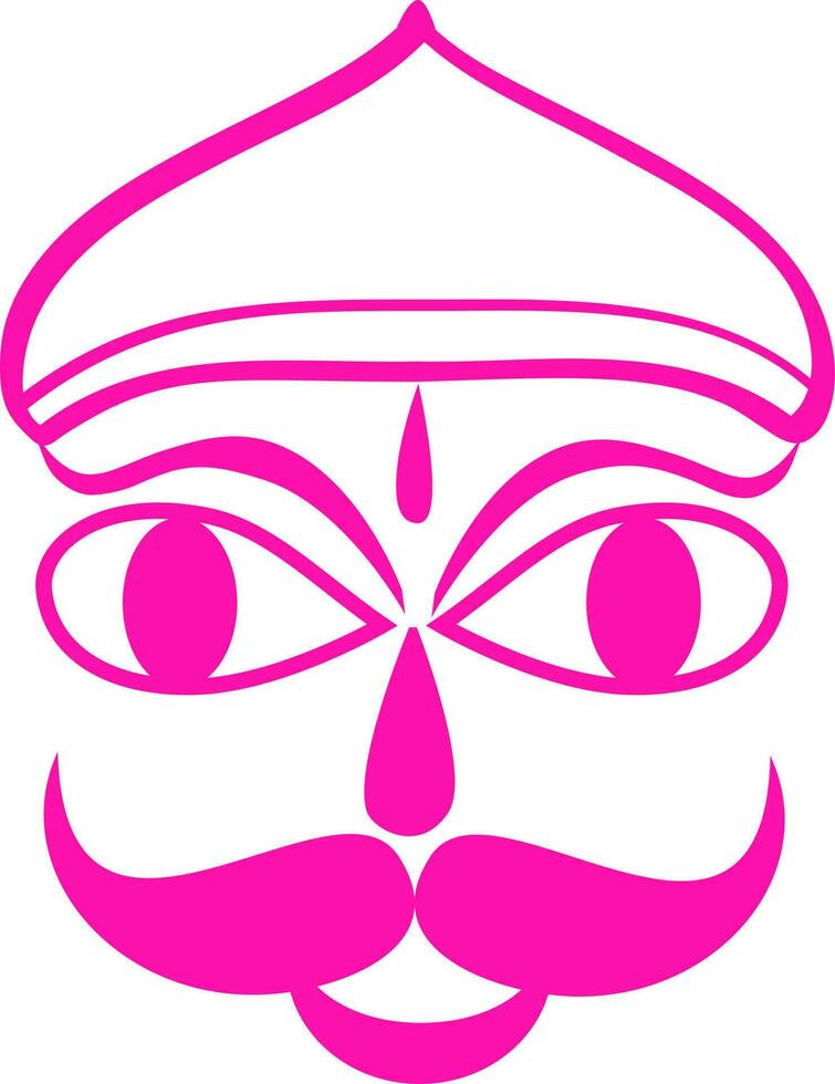roze illustratie van ravana gezicht voor dussehra. vector