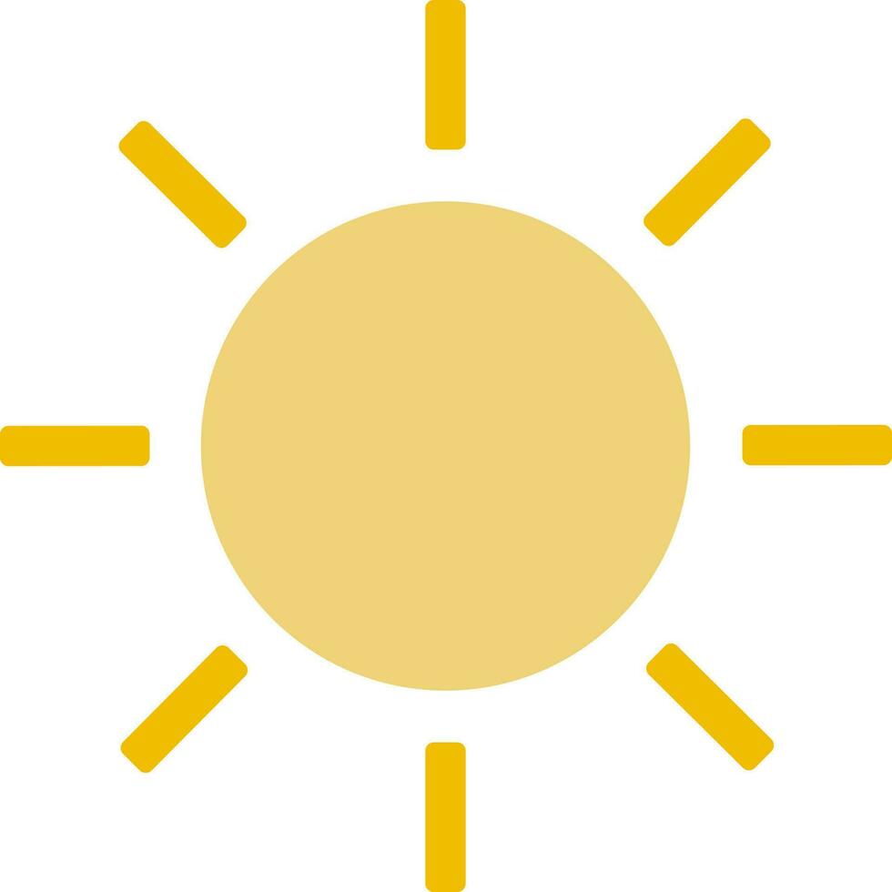 geel icoon van zon voor energie bron concept. vector