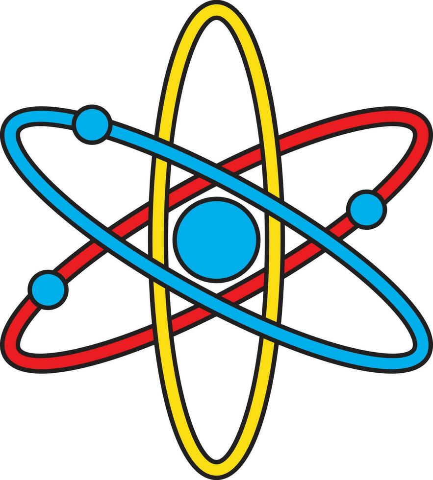 kleurrijk stijl van atoom icoon voor onderwijs concept. vector