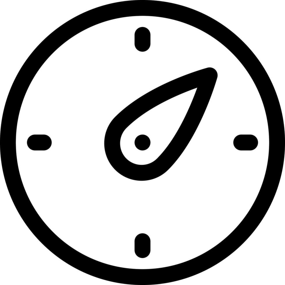 lijn kunst kompas icoon in vlak stijl. vector