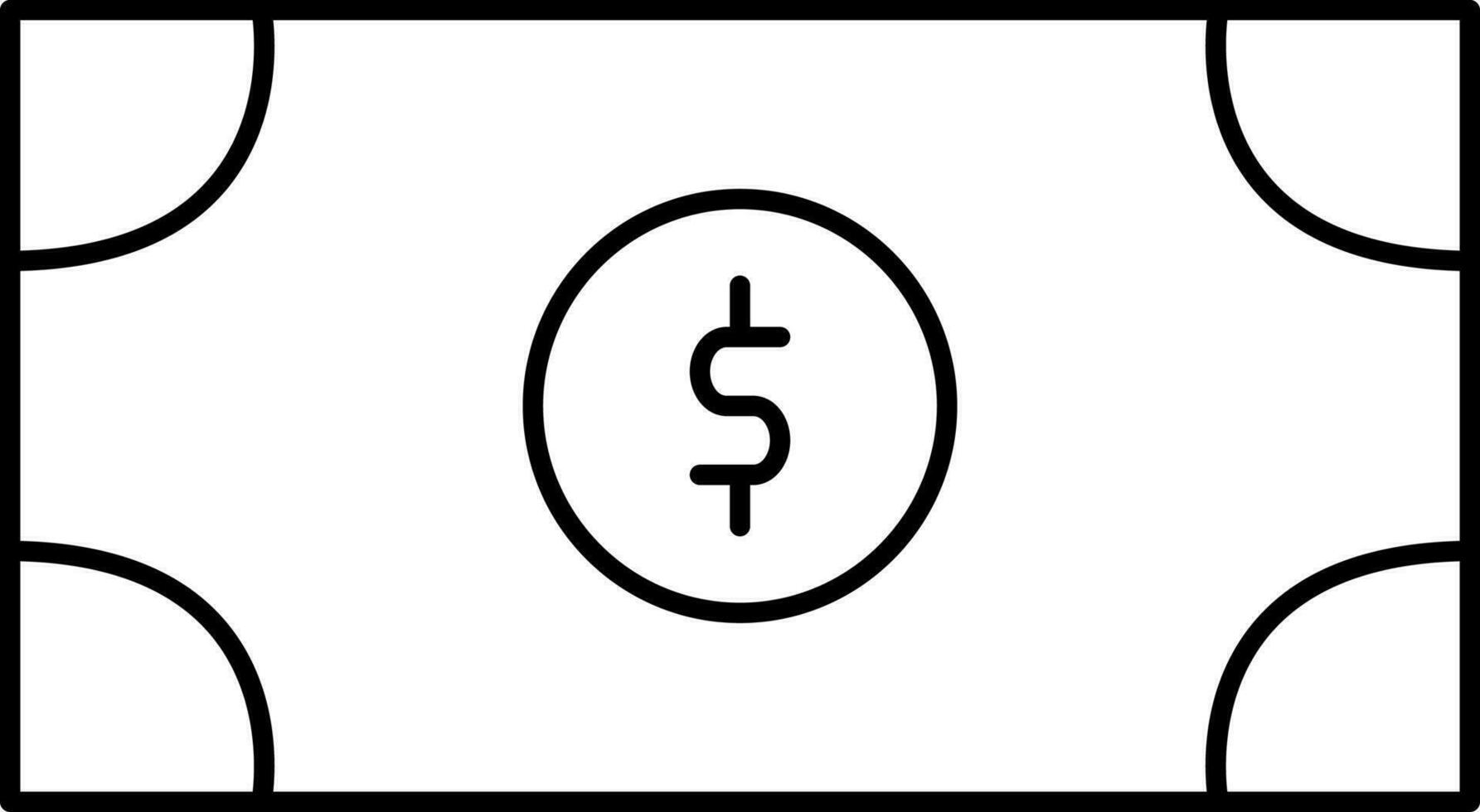 geïsoleerd icoon van Notitie of geld in lijn kunst. vector
