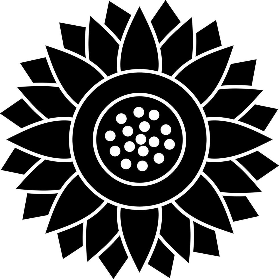 vector teken of symbool van zonnebloem.