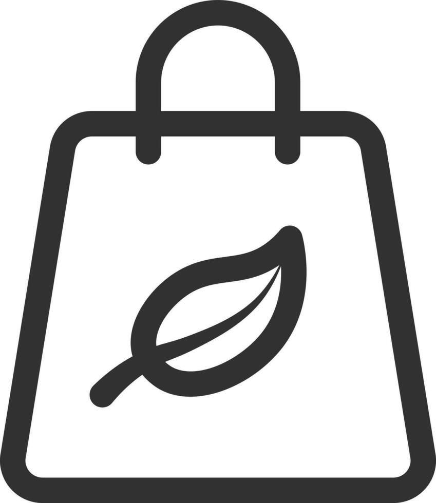 eco zak icoon in zwart lijn kunst. vector