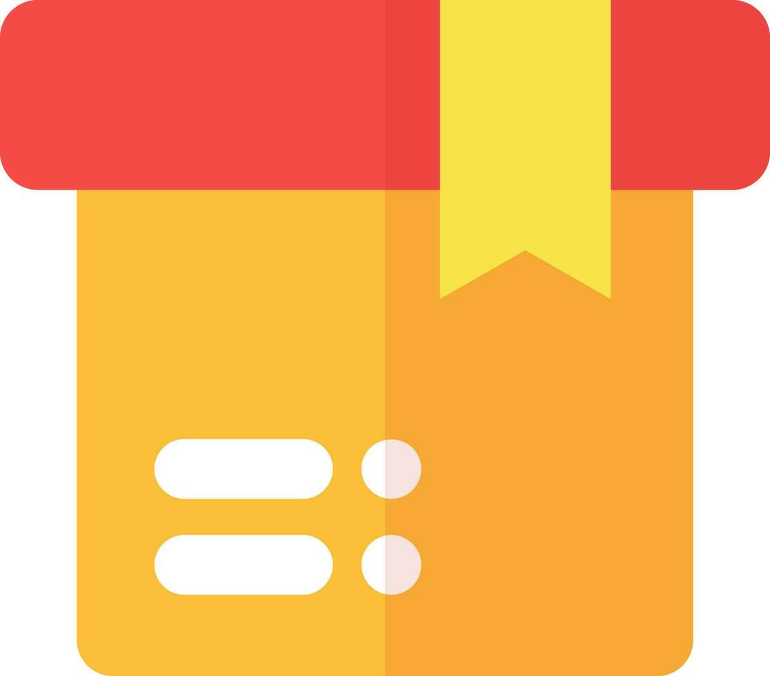 levering doos icoon in rood en oranje kleur. vector