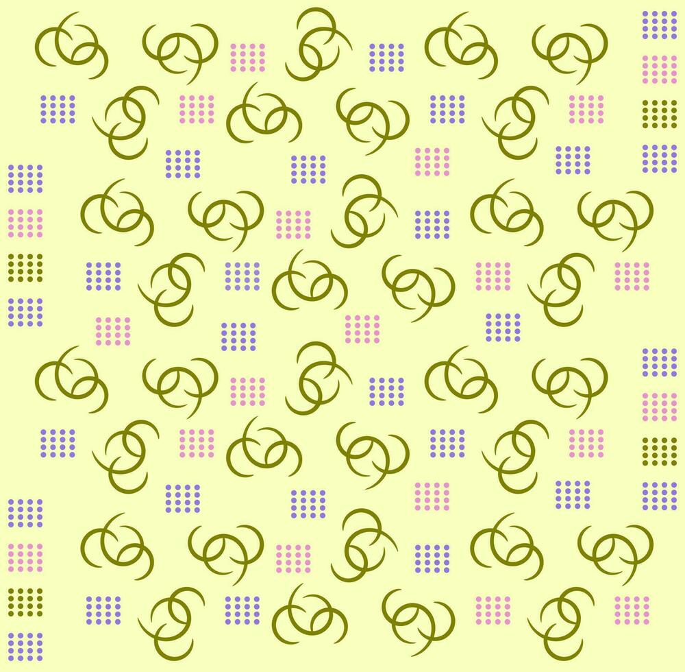 abstract patroon drie halve maan vorm met dots Aan de geel achtergrond, vector illustratie, decoratief illustratie, fit voor behang ontwerp en anderen.