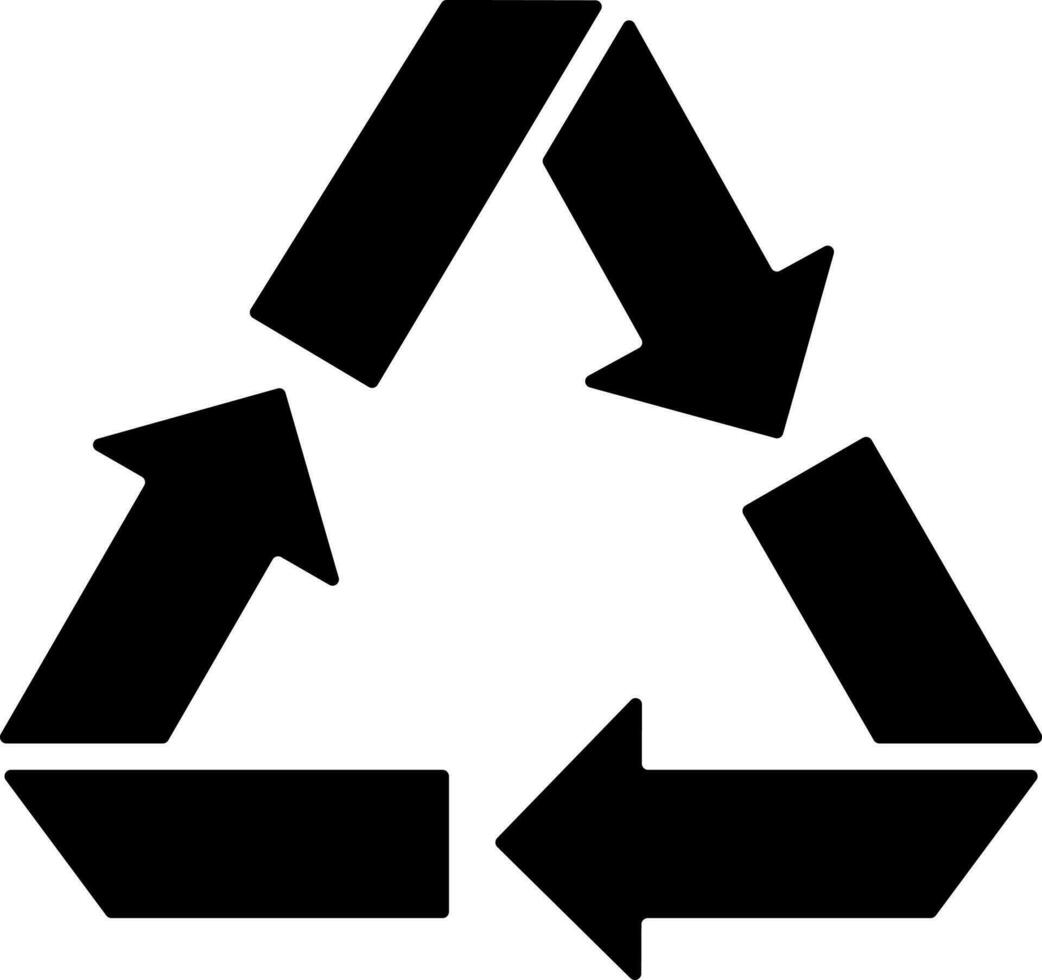 recycle icoon in zwart en wit kleur. vector