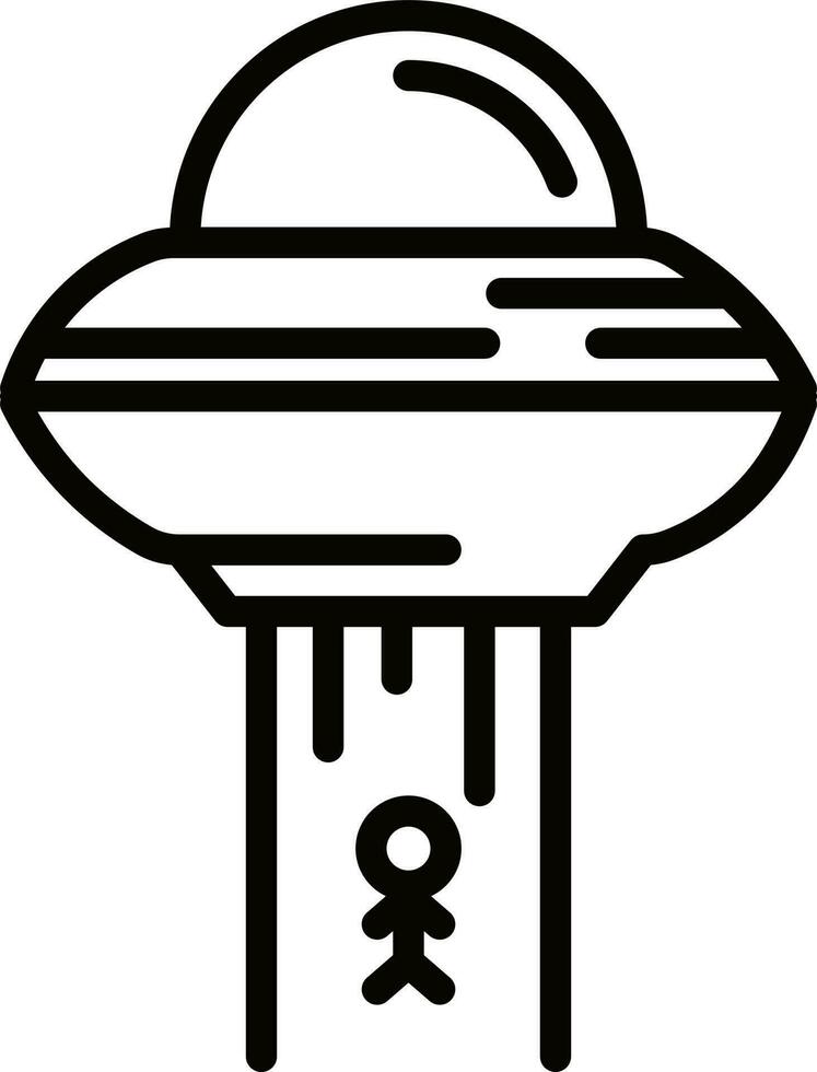 lijn kunst ufo icoon in vlak stijl. vector