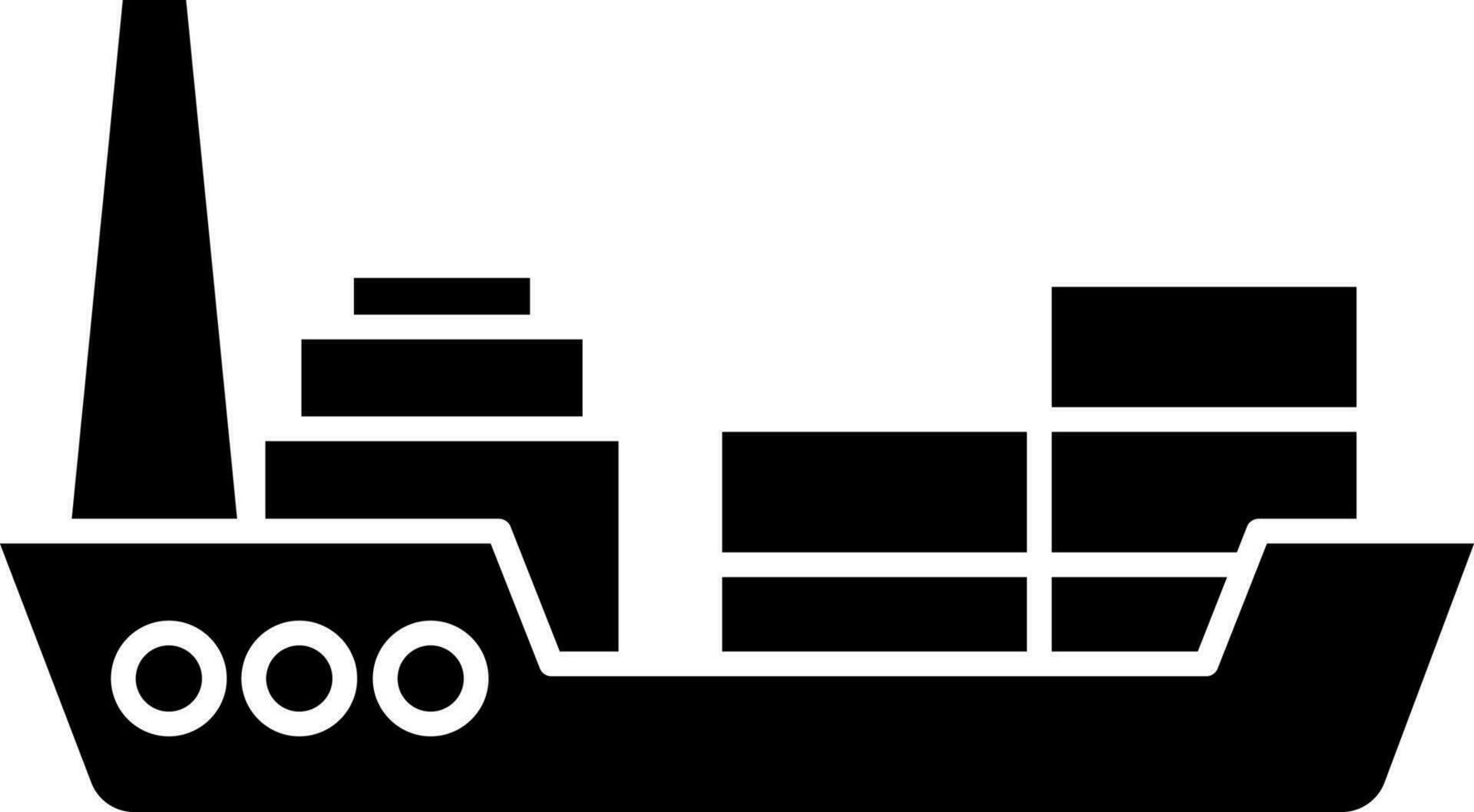glyph illustratie van lading schip icoon in vlak stijl. vector