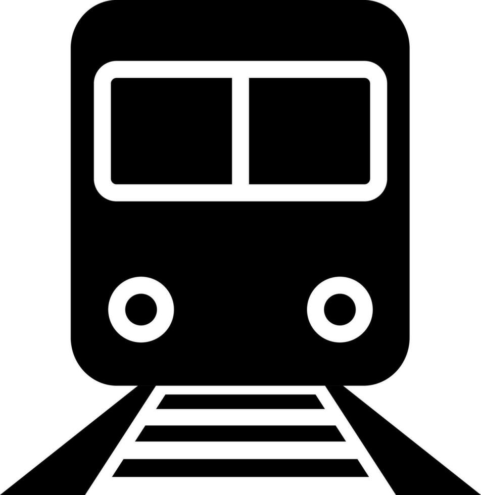 vector illustratie van metro icoon in glyph stijl.