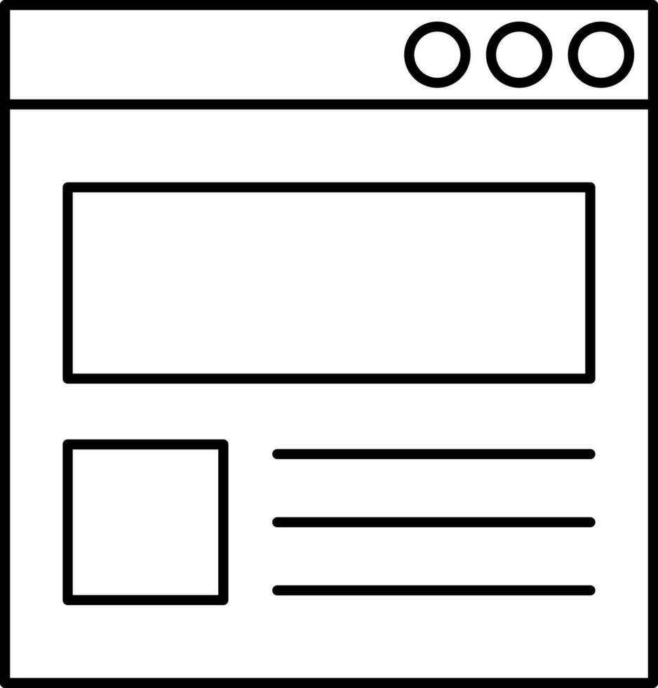 lijn kunst illustratie van web bladzijde icoon of symbool. vector