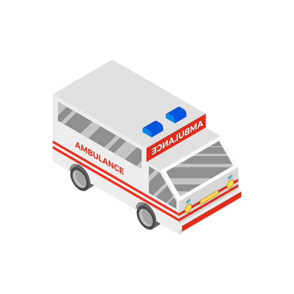 3d visie van een ambulance geïsoleerd Aan wit achtergrond. vector