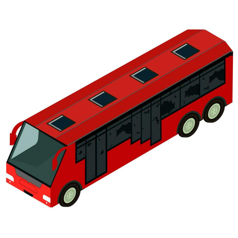 rood en grijs bus Aan wit achtergrond. vector