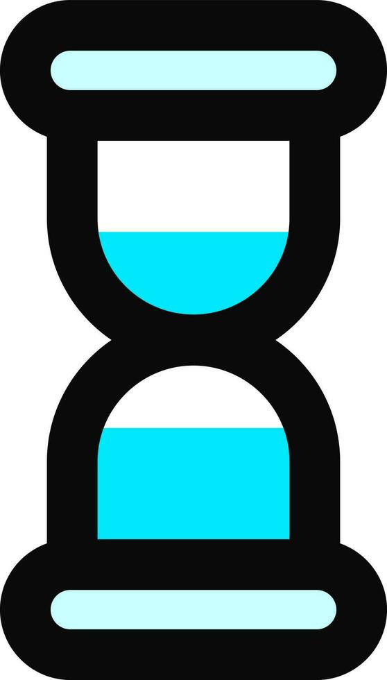 zandloper icoon in blauw en zwart kleur. vector